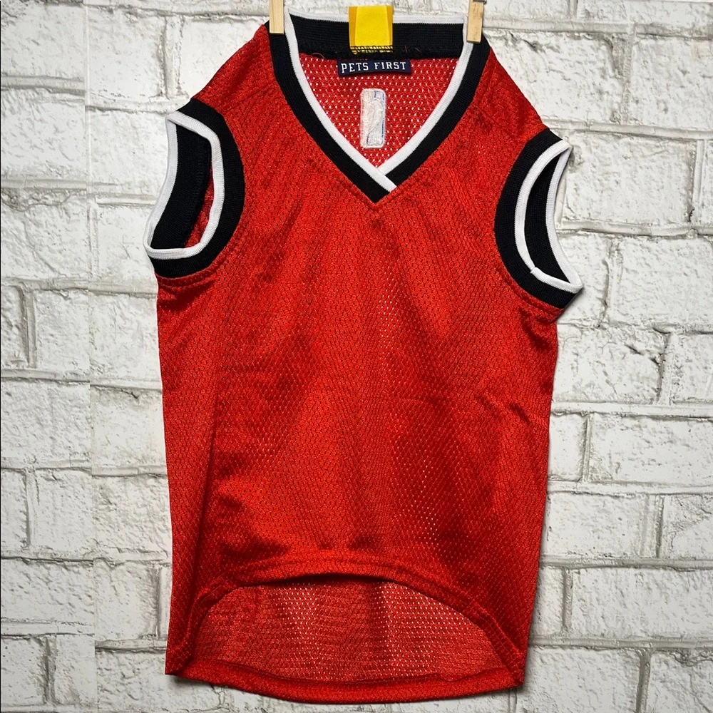 Pets First Chicago Bulls Red Mesh Jersey Dog Shirt- '01'